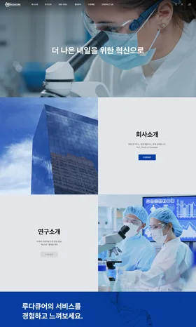 루다큐어 웹사이트 화면